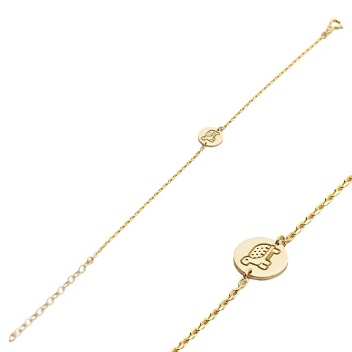Turtle Round Plain 925 Sterling Silver Bracelet