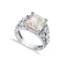 Off White CZ Square Cluster 925 Sterling Silver Ring