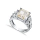 Off White CZ Square Cluster 925 Sterling Silver Ring Off White CZ Square Cluster 925 Sterling Silver Ring