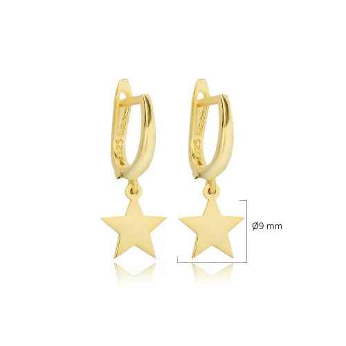 Plain Star Design Dangle Earrings Wholesale Turkish Jewelry Plain Star Design Dangle Earrings Wholesale Turkish Jewelry