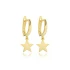 Plain Star Dangle Sterling Silver Earrings