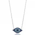 Turquoise Blue Evil Eye 925 Sterling Silver Necklace