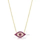 Ruby CZ Evil Eye 925 Sterling Silver Necklace Ruby CZ Evil Eye 925 Sterling Silver Necklace