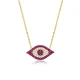 Ruby CZ Evil Eye 925 Sterling Silver Necklace Ruby CZ Evil Eye 925 Sterling Silver Necklace