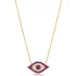 Ruby CZ Evil Eye 925 Sterling Silver Necklace