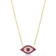 Ruby CZ Evil Eye 925 Sterling Silver Necklace Ruby CZ Evil Eye 925 Sterling Silver Necklace