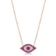 Ruby CZ Evil Eye 925 Sterling Silver Necklace Ruby CZ Evil Eye 925 Sterling Silver Necklace