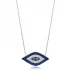 Blue Clear Evil Eye 925 Sterling Silver Necklace