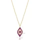 Ruby CZ Evil Eye Sterling Silver Necklace Ruby CZ Evil Eye Sterling Silver Necklace