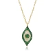 Emerald CZ Evil Eye 925 Sterling Silver Necklace Emerald CZ Evil Eye 925 Sterling Silver Necklace