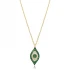 Emerald CZ Evil Eye 925 Sterling Silver Necklace
