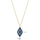 Sapphire CZ Evil Eye 925 Sterling Silver Necklace