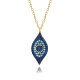 Sapphire CZ Evil Eye 925 Sterling Silver Necklace
