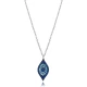 Sapphire CZ Evil Eye 925 Sterling Silver Necklace