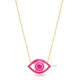 Eye Pink Enamel 925 Sterling Silver Necklace