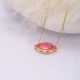 Eye Pink Enamel 925 Sterling Silver Necklace