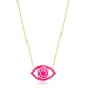 Eye Pink Enamel 925 Sterling Silver Necklace
