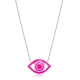 Eye Pink Enamel 925 Sterling Silver Necklace