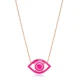 Eye Pink Enamel 925 Sterling Silver Necklace