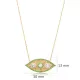 Emerald CZ Evil Eye Sterling Silver Necklace