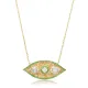 Emerald CZ Evil Eye Sterling Silver Necklace
