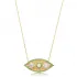 Emerald CZ Evil Eye Sterling Silver Necklace