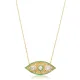 Emerald CZ Evil Eye Sterling Silver Necklace