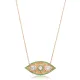 Emerald CZ Evil Eye Sterling Silver Necklace