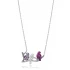 Birds CZ Necklace in 925 Sterling Silver