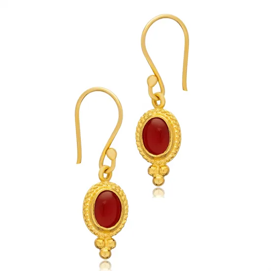 Agate Stone Oval Vintage 925 Silver 22K Gold Hook Earrings Agate Stone Oval Vintage 925 Silver 22K Gold Hook Earrings