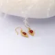 Agate Stone Oval Vintage 925 Silver 22K Gold Hook Earrings Agate Stone Oval Vintage 925 Silver 22K Gold Hook Earrings