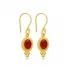 Agate Stone Oval Vintage 925 Silver 22K Gold Hook Earrings