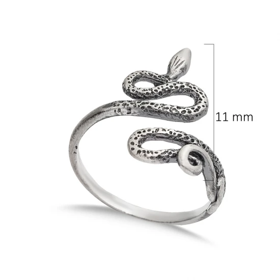 Snake Vintage Oxidized Adjustable Sterling Silver Ring Snake Vintage Oxidized Adjustable Sterling Silver Ring