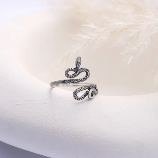 Snake Vintage Oxidized Adjustable Sterling Silver Ring Snake Vintage Oxidized Adjustable Sterling Silver Ring