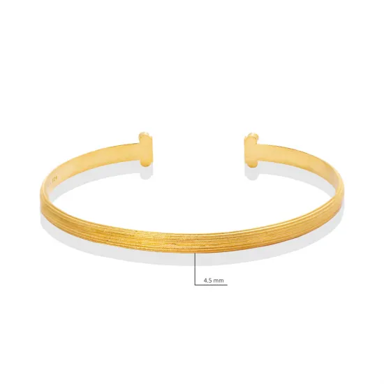 Textured Open Adjustable 925 Sterling Silver Bangle