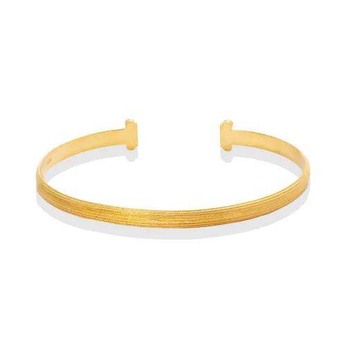 Textured Open Adjustable 925 Sterling Silver Bangle