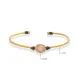 Rose Quartz Oval 22K Gold Plated Silver Vintage Bangle Rose Quartz Oval 22K Gold Plated Silver Vintage Bangle