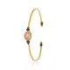Rose Quartz Oval 22K Gold Plated Silver Vintage Bangle Rose Quartz Oval 22K Gold Plated Silver Vintage Bangle