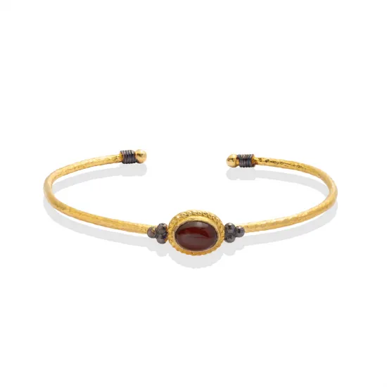 Dark Agate Oval Textured Open Sterling Silver Bangle Dark Agate Oval Textured Open Sterling Silver Bangle