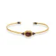 Dark Agate Oval Textured Open Sterling Silver Bangle Dark Agate Oval Textured Open Sterling Silver Bangle