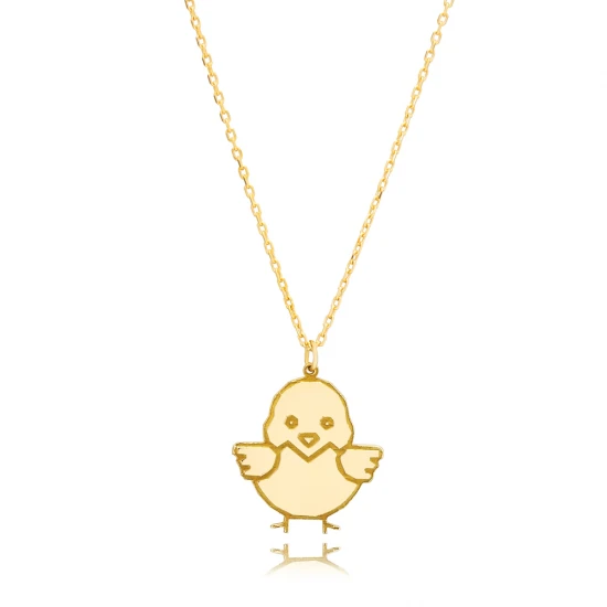 Cute Chick Plain 925 Sterling Silver Necklace Cute Chick Plain 925 Sterling Silver Necklace