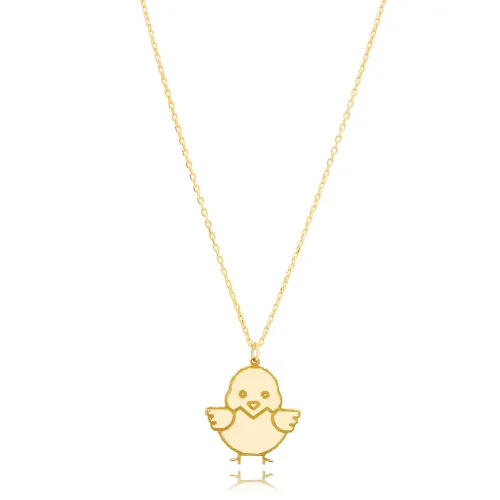 Cute Chick Design Plain 925 Sterling Silver Necklace Jewelry
