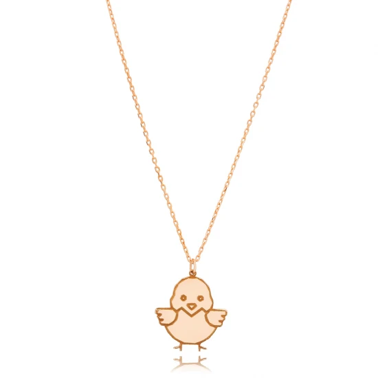 Cute Chick Plain 925 Sterling Silver Necklace Cute Chick Plain 925 Sterling Silver Necklace