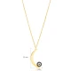 Plain Moon With Evil Eye 925 Sterling Silver Necklace