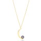 Plain Moon Design with Evil Eye 925 Silver Jewelry Necklace Plain Moon Design with Evil Eye 925 Silver Jewelry Necklace