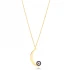 Plain Moon With Evil Eye 925 Sterling Silver Necklace