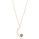 Plain Moon With Evil Eye 925 Sterling Silver Necklace