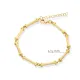 Beaded Bar Link Chain 925 Sterling Silver Bracelet