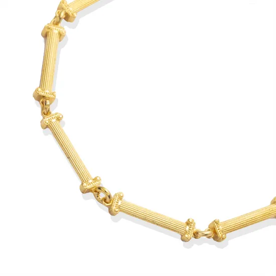 Beaded Bar Link Chain 925 Sterling Silver Bracelet
