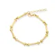 Beaded Bar Link Chain 925 Sterling Silver Bracelet
